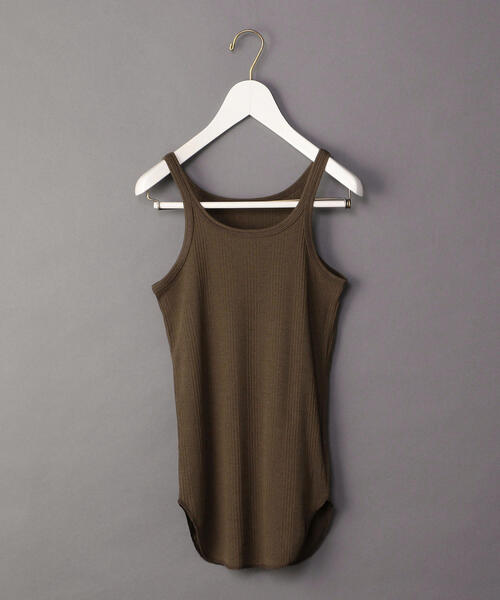 6（ロク）の「＜6(ROKU)＞TEREKO TANK TOP/ﾀﾝｸﾄｯﾌﾟ（タンクトップ・レディース・ホワイト/ブラック/ベージュ/ブラウン/レッド/パープル/オリーブ/ピンク/ダークブラウン/ライム・FREE）」の6枚目の写真