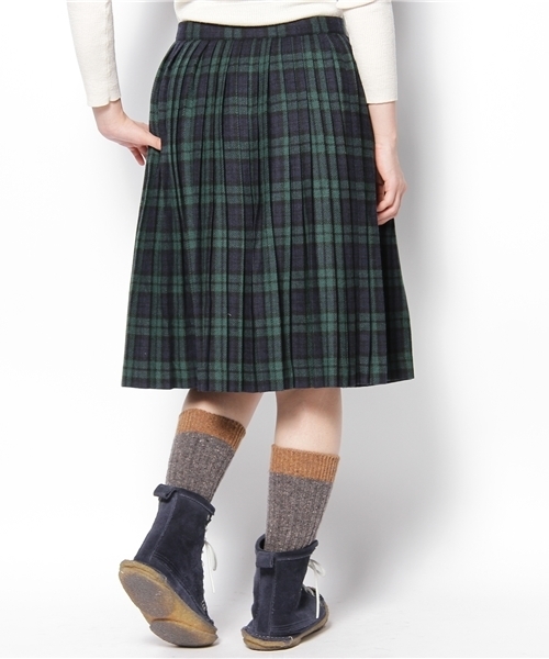 BEAMS BOY(ビームスボーイ)の「BEAMS BOY / WOOLプリーツスカート **(スカート・レディース・ホワイト/ネイビー・ONE SIZE)」の4枚目の写真