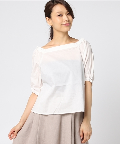 earth music&ecology（アースミュージックアンドエコロジー）の「・ボリュームスリーブプルオーバー（シャツ/ブラウス・レディース・アイボリー/ブラック/ボルドー/キャメル・FREE）」の13枚目の写真