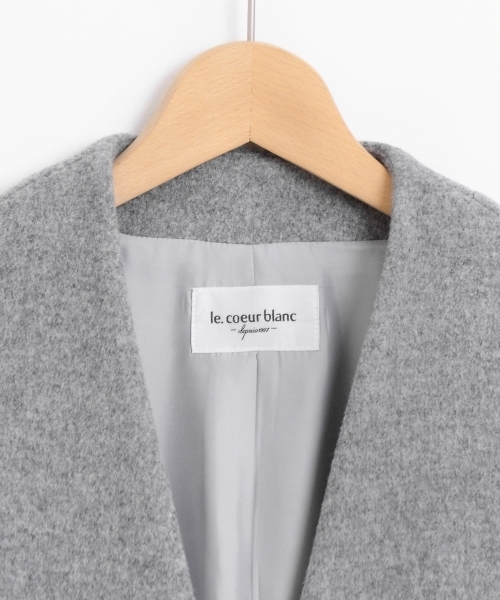 le.coeur blanc(ルクールブラン)の「ソフトダブルクロスVノーカラーコート(その他アウター・レディース・ブラック/グレー/グレイッシュベージュ・36/38)」の12枚目の写真