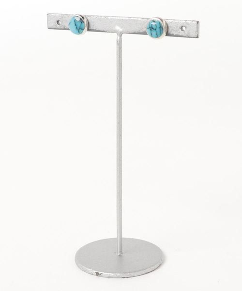 TONE SELECT GOODS（トーンセレクトグッズ）の「【925 SILVER ACC】ラウンドストーンピアスSV925(OG)（ピアス（両耳用）・レディース・ブルー系その他/その他/ブルー系その他2/レッド/ブラック/その他1/ブルー・FREE）」の5枚目の写真