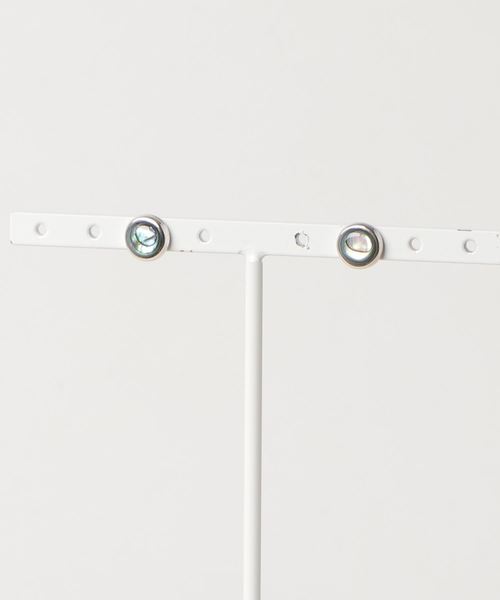 TONE SELECT GOODS（トーンセレクトグッズ）の「【925 SILVER ACC】ラウンドストーンピアスSV925(OG)（ピアス（両耳用）・レディース・ブルー系その他/その他/ブルー系その他2/レッド/ブラック/その他1/ブルー・FREE）」の2枚目の写真