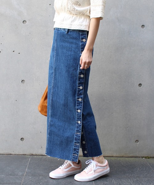 Framework フレームワーク の Coneデニム サイドボタンスカート デニムスカート Wear