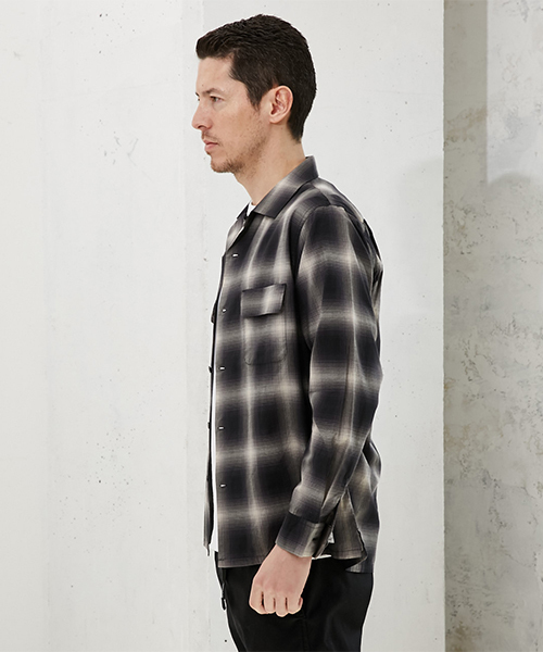 AZUL by moussy（アズールバイマウジー）の「オンブレーチェック長袖オープンシャツ（シャツ/ブラウス・メンズ・ブラック系その他/グレー系その他・LARGE/MEDIUM/SMALL）」の11枚目の写真