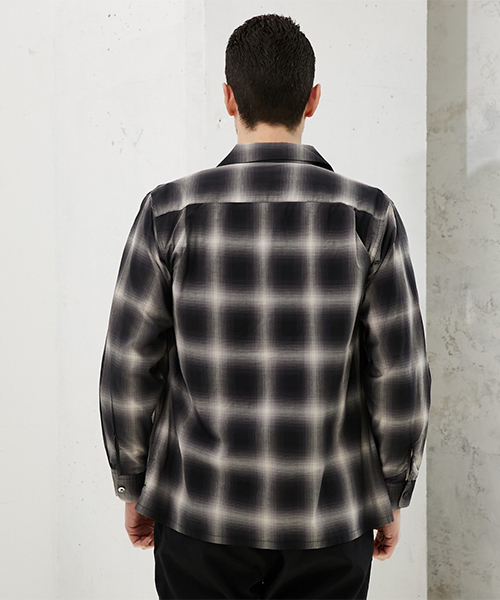 AZUL by moussy（アズールバイマウジー）の「オンブレーチェック長袖オープンシャツ（シャツ/ブラウス・メンズ・ブラック系その他/グレー系その他・LARGE/MEDIUM/SMALL）」の15枚目の写真