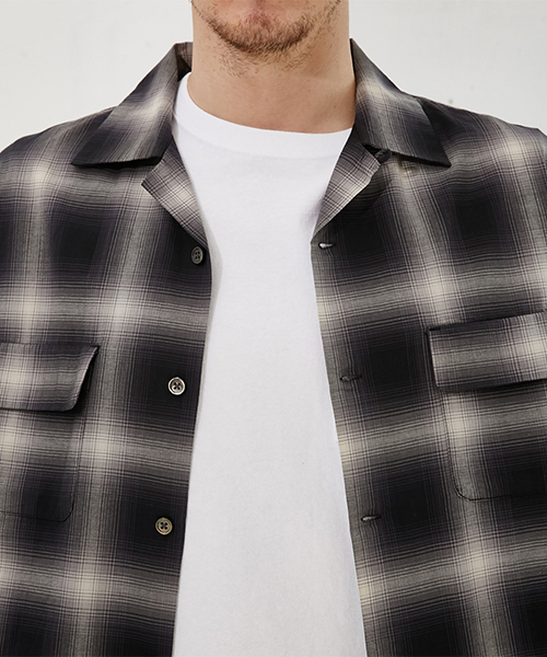 AZUL by moussy（アズールバイマウジー）の「オンブレーチェック長袖オープンシャツ（シャツ/ブラウス・メンズ・ブラック系その他/グレー系その他・LARGE/MEDIUM/SMALL）」の13枚目の写真