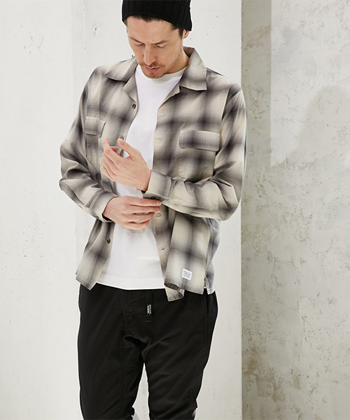 AZUL by moussy（アズールバイマウジー）の「オンブレーチェック長袖オープンシャツ（シャツ/ブラウス・メンズ・ブラック系その他/グレー系その他・LARGE/MEDIUM/SMALL）」の6枚目の写真