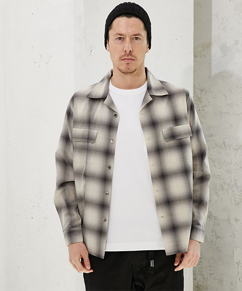 AZUL by moussy（アズールバイマウジー）の「オンブレーチェック長袖オープンシャツ（シャツ/ブラウス・メンズ・ブラック系その他/グレー系その他・LARGE/MEDIUM/SMALL）」の18枚目の写真