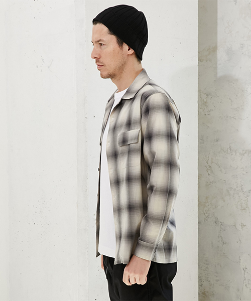 AZUL by moussy（アズールバイマウジー）の「オンブレーチェック長袖オープンシャツ（シャツ/ブラウス・メンズ・ブラック系その他/グレー系その他・LARGE/MEDIUM/SMALL）」の12枚目の写真