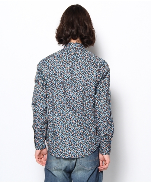 BEAUTY&YOUTH UNITED ARROWS（ビューティーアンドユースユナイテッドアローズ）の「BY フラワープリント スリム ボタンダウンシャツ（Slim）◆§5　（シャツ/ブラウス・メンズ・マスタード/ネイビー・X-SMALL/SMALL/MEDIUM/LARGE/X-LARGE）」の5枚目の写真