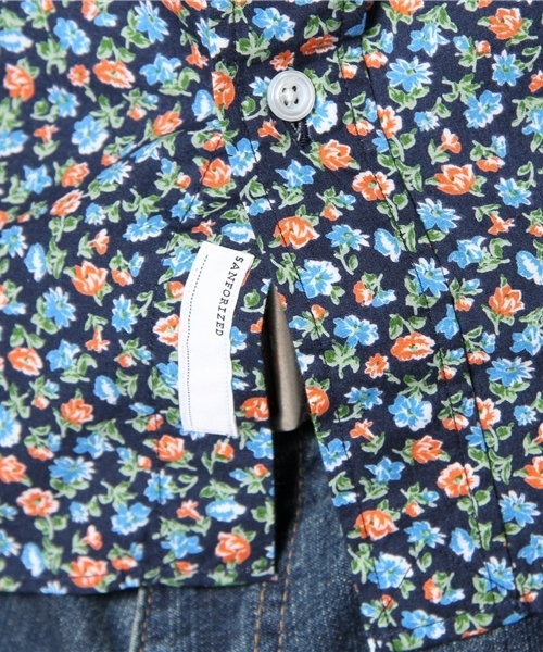 BEAUTY&YOUTH UNITED ARROWS（ビューティーアンドユースユナイテッドアローズ）の「BY フラワープリント スリム ボタンダウンシャツ（Slim）◆§5　（シャツ/ブラウス・メンズ・マスタード/ネイビー・X-SMALL/SMALL/MEDIUM/LARGE/X-LARGE）」の9枚目の写真