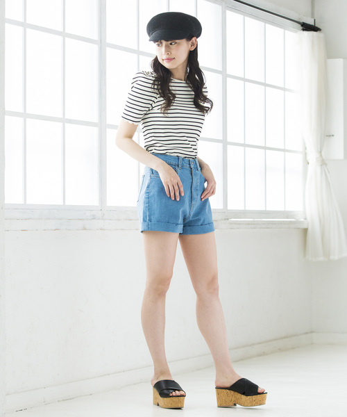 WEGO(ウィゴー)の「WEGO/デイリーハイウエストショーツ(デニムパンツ・レディース・インディゴブルー/ダークインディゴブルー/ライトインディゴブルー・SMALL/MEDIUM/LARGE)」の15枚目の写真