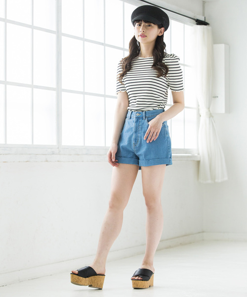 WEGO(ウィゴー)の「WEGO/デイリーハイウエストショーツ(デニムパンツ・レディース・インディゴブルー/ダークインディゴブルー/ライトインディゴブルー・SMALL/MEDIUM/LARGE)」の16枚目の写真