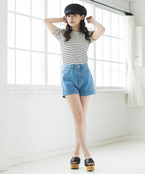 WEGO(ウィゴー)の「WEGO/デイリーハイウエストショーツ(デニムパンツ・レディース・インディゴブルー/ダークインディゴブルー/ライトインディゴブルー・SMALL/MEDIUM/LARGE)」の17枚目の写真