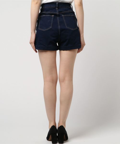 WEGO(ウィゴー)の「WEGO/デイリーハイウエストショーツ(デニムパンツ・レディース・インディゴブルー/ダークインディゴブルー/ライトインディゴブルー・SMALL/MEDIUM/LARGE)」の4枚目の写真