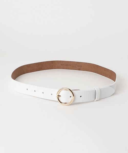 おしゃれスタ（オシャレスタ）の「牛革リングベルトVN（ベルト・レディース・ホワイト/ブラック/ダークブラウン/ブラウン/ホワイト系その他/ブラック系その他/ブラウン系その他/キャメル/イエロー系その他/レッド系その他/ワイン/ブラウン系その他2・ﾌﾘ-）」の2枚目の写真