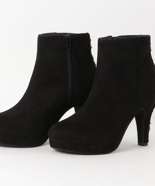 GeeRA(ジーラ)の「ヒールビジューデザインショートブーツ(ブーツ・レディース・ブラック/ベージュ・SMALL/MEDIUM/LARGE/X-LARGE)」の5枚目の写真