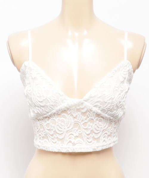 AMBIENT(アンビエント)の「レースインナービスチェ(キャミソール・レディース・ホワイト/ブラック/グリーン・FREE)」の1枚目の写真