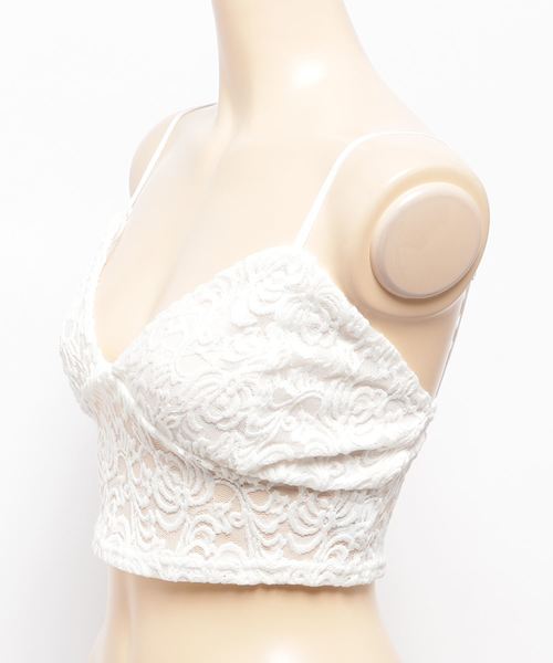 AMBIENT(アンビエント)の「レースインナービスチェ(キャミソール・レディース・ホワイト/ブラック/グリーン・FREE)」の4枚目の写真