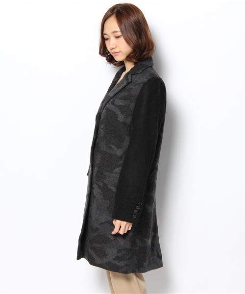 CIAOPANIC（チャオパニック）の「【Ciaopanic】迷彩バイカラーCOAT（ステンカラーコート・レディース・カーキ/グレー・FREE）」の12枚目の写真