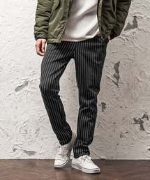 MinoriTY | イージーテーパードストライプパンツ/ポンチ素材(その他パンツ)