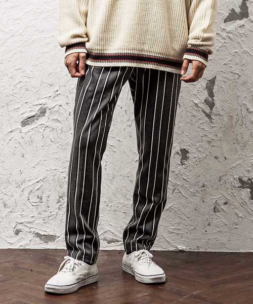 MinoriTY（マイノリティ）の「イージーテーパードストライプパンツ/ポンチ素材（その他パンツ・メンズ・ブラック/ネイビー/グレー/ブラック系その他/グレー系その他/ブルー系その他・M/L/XL）」の4枚目の写真