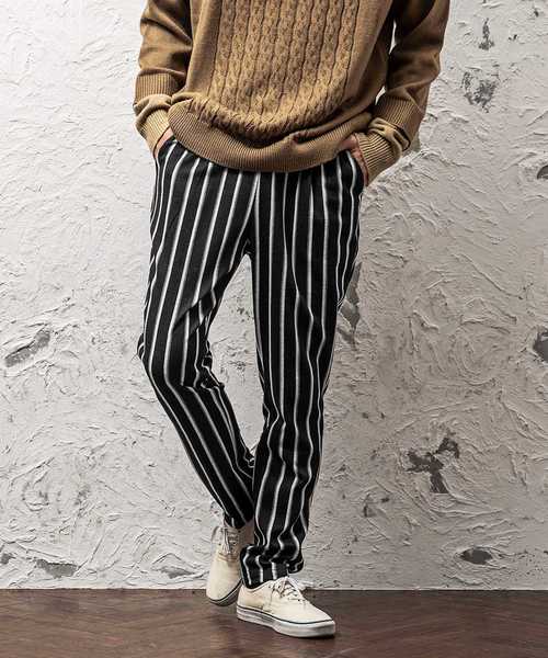 MinoriTY（マイノリティ）の「イージーテーパードストライプパンツ/ポンチ素材（その他パンツ・メンズ・ブラック/ネイビー/グレー/ブラック系その他/グレー系その他/ブルー系その他・M/L/XL）」の2枚目の写真