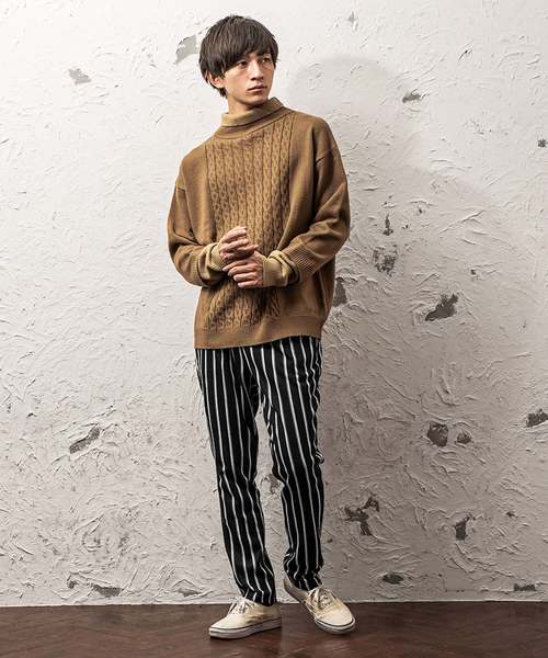 MinoriTY（マイノリティ）の「イージーテーパードストライプパンツ/ポンチ素材（その他パンツ・メンズ・ブラック/ネイビー/グレー/ブラック系その他/グレー系その他/ブルー系その他・M/L/XL）」の7枚目の写真