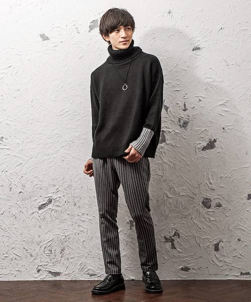 MinoriTY（マイノリティ）の「イージーテーパードストライプパンツ/ポンチ素材（その他パンツ・メンズ・ブラック/ネイビー/グレー/ブラック系その他/グレー系その他/ブルー系その他・M/L/XL）」の10枚目の写真