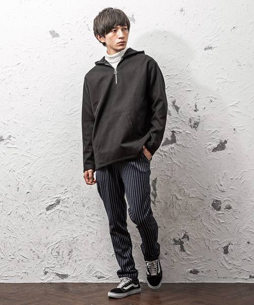 MinoriTY（マイノリティ）の「イージーテーパードストライプパンツ/ポンチ素材（その他パンツ・メンズ・ブラック/ネイビー/グレー/ブラック系その他/グレー系その他/ブルー系その他・M/L/XL）」の12枚目の写真