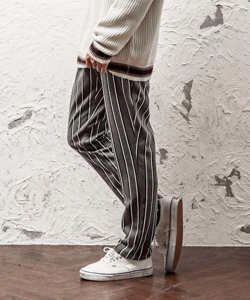 MinoriTY（マイノリティ）の「イージーテーパードストライプパンツ/ポンチ素材（その他パンツ・メンズ・ブラック/ネイビー/グレー/ブラック系その他/グレー系その他/ブルー系その他・M/L/XL）」の13枚目の写真