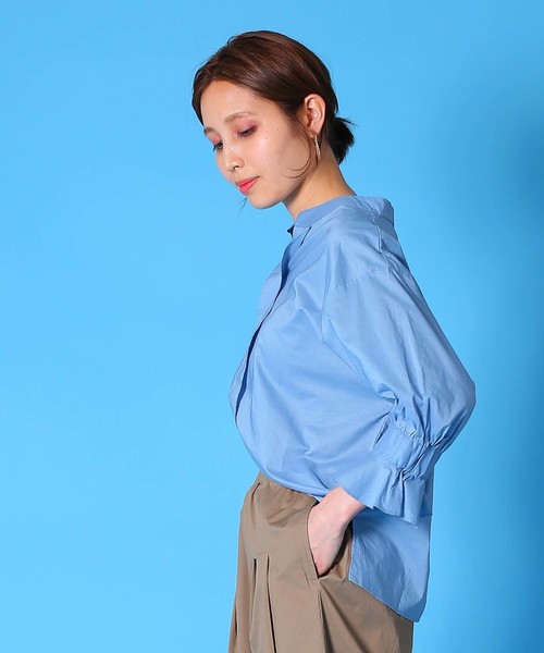 Kelen(ケレン)の「「KELEN / ケレン」 ペプラムスキッパーブラウス"Dear"(シャツ/ブラウス・レディース・ピンクベージュ/ブラック/オフホワイト/サックスブルー・M/S)」の4枚目の写真