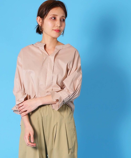 Kelen(ケレン)の「「KELEN / ケレン」 ペプラムスキッパーブラウス"Dear"(シャツ/ブラウス・レディース・ピンクベージュ/ブラック/オフホワイト/サックスブルー・M/S)」の5枚目の写真