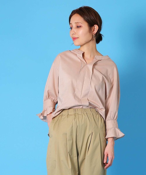 Kelen(ケレン)の「「KELEN / ケレン」 ペプラムスキッパーブラウス"Dear"(シャツ/ブラウス・レディース・ピンクベージュ/ブラック/オフホワイト/サックスブルー・M/S)」の6枚目の写真
