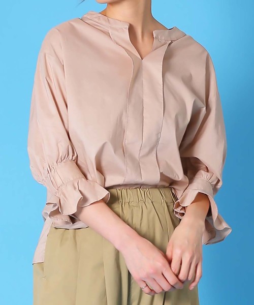 Kelen(ケレン)の「「KELEN / ケレン」 ペプラムスキッパーブラウス"Dear"(シャツ/ブラウス・レディース・ピンクベージュ/ブラック/オフホワイト/サックスブルー・M/S)」の13枚目の写真