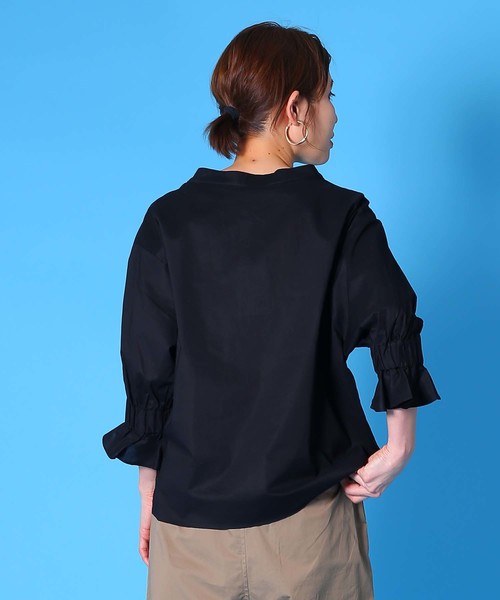 Kelen(ケレン)の「「KELEN / ケレン」 ペプラムスキッパーブラウス"Dear"(シャツ/ブラウス・レディース・ピンクベージュ/ブラック/オフホワイト/サックスブルー・M/S)」の9枚目の写真