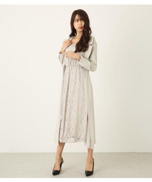 ワンピースレースレイヤードフレアワンピース ワンピース Rienda リエンダ のファッション