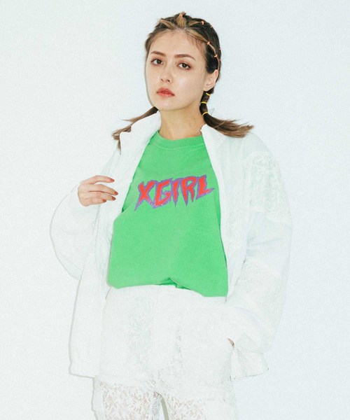 X-girl(エックスガール)の「LACE ZIP UP JACKET(ブルゾン)」|ホワイト