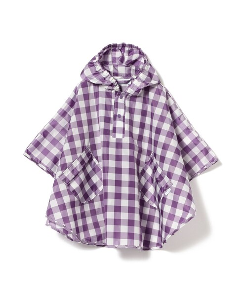 こども ビームス（コドモビームス）の「こども ビームス / ギンガムチェック柄 レインポンチョ （70～90cm）（レインコート/ポンチョ・キッズ・バイオレット・ONE SIZE）」の9枚目の写真