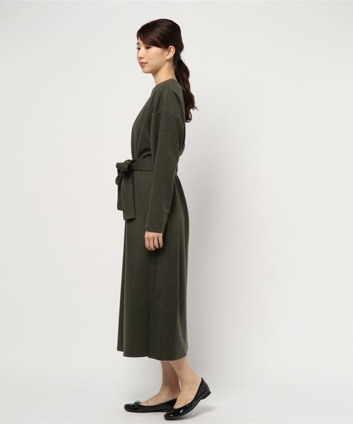 Munich(ミューニック)の「ストレッチポンチ ベルト付きワンピース(ワンピース・レディース・ブラック/チャコールグレー×ブラック/カーキ/キャメル・FREE)」の16枚目の写真