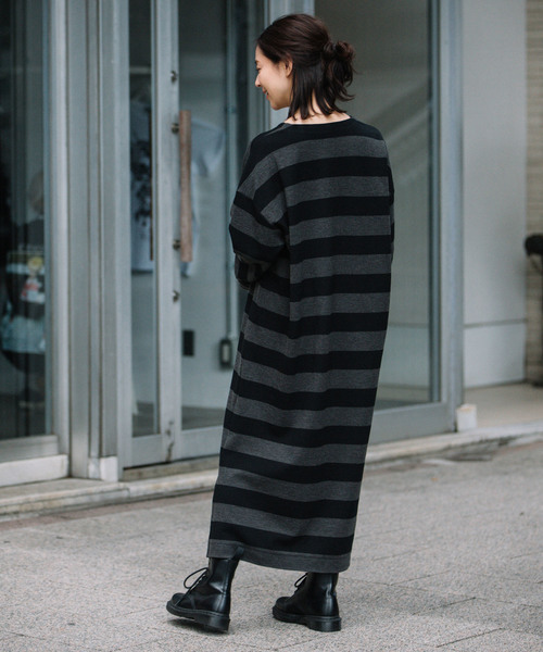 Munich(ミューニック)の「ストレッチポンチ ベルト付きワンピース(ワンピース・レディース・ブラック/チャコールグレー×ブラック/カーキ/キャメル・FREE)」の11枚目の写真