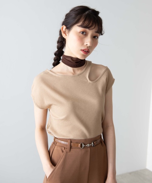 WEGO（ウィゴー）の「WEGO/シースルースカーフ（バンダナ/スカーフ・レディース・ブラウン/ベージュ・FREE）」の5枚目の写真