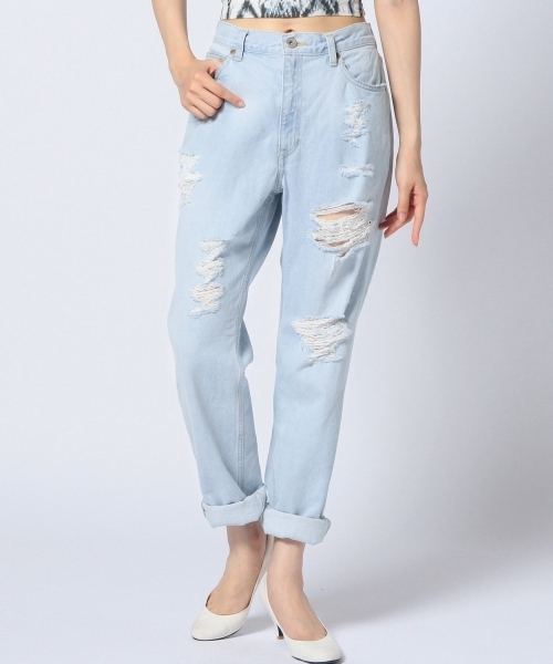 Another Edition（アナザーエディション）の「AE DAMAGE DNM 5POCⅡ ◆（デニムパンツ・レディース・オフホワイト/ライトブルー・SMALL/MEDIUM）」の2枚目の写真