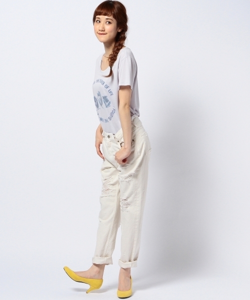 Another Edition（アナザーエディション）の「AE DAMAGE DNM 5POCⅡ ◆（デニムパンツ・レディース・オフホワイト/ライトブルー・SMALL/MEDIUM）」の13枚目の写真