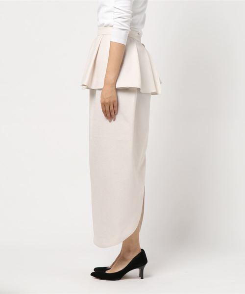 STUDIOUS SELECT（ステュディオスセレクト）の「【BAUME(ボーメ)】ラッフルスリットスカート（スカート・レディース・ネイビー/アイボリー・36）」の4枚目の写真