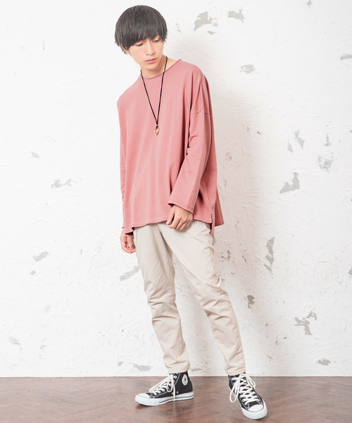 MinoriTY（マイノリティ）の「メンズビッグシルエットミニ裏毛トレーナー（スウェット・メンズ・ブラック/オフホワイト/ピンク/杢グレー・M/L）」の15枚目の写真