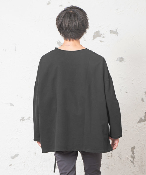 MinoriTY（マイノリティ）の「メンズビッグシルエットミニ裏毛トレーナー（スウェット・メンズ・ブラック/オフホワイト/ピンク/杢グレー・M/L）」の9枚目の写真