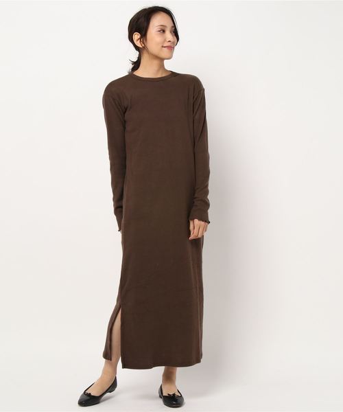 STYLEBLOCK（スタイルブロック）の「起毛フライスカシュクールレイヤードワンピース（ワンピース・レディース・ブラック/ベージュ/ブラウン/テラコッタ・M）」の7枚目の写真