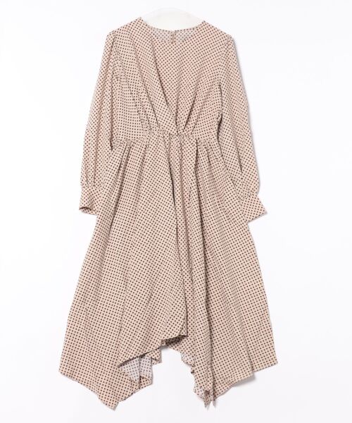 STYLEBLOCK（スタイルブロック）の「ジョーゼット小紋柄ワンピース（ワンピース・レディース・キャメル/ネイビー/ライトベージュ/ブラック・M）」の3枚目の写真