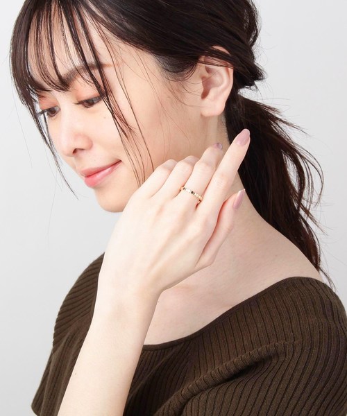 COCOSHNIK（ココシュニック）の「ヘキサゴン連続　リング（リング・レディース・ホワイト系その他7・10号/14号/12号）」の3枚目の写真